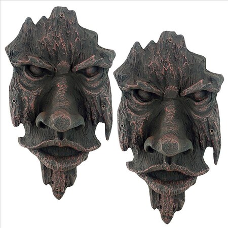 Design Toscano The Spirit of Nottingham Woods Greenman Tree Sculpture: Set of Two DB933001